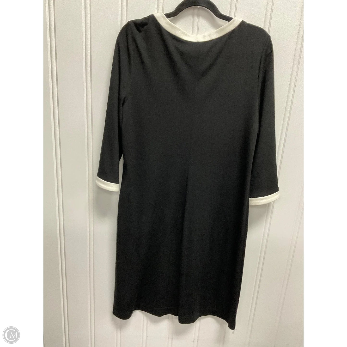Dress Casual Midi By Chicos In Black & Cream, Size: L