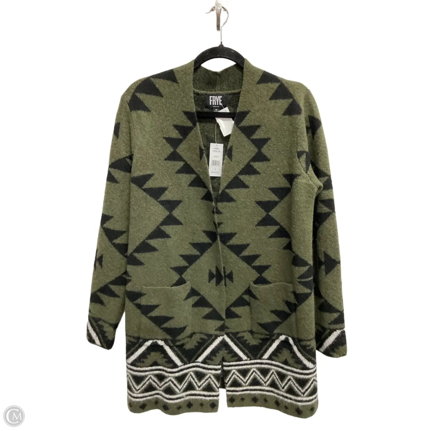 Sweater Cardigan By Frye In Green, Size: M