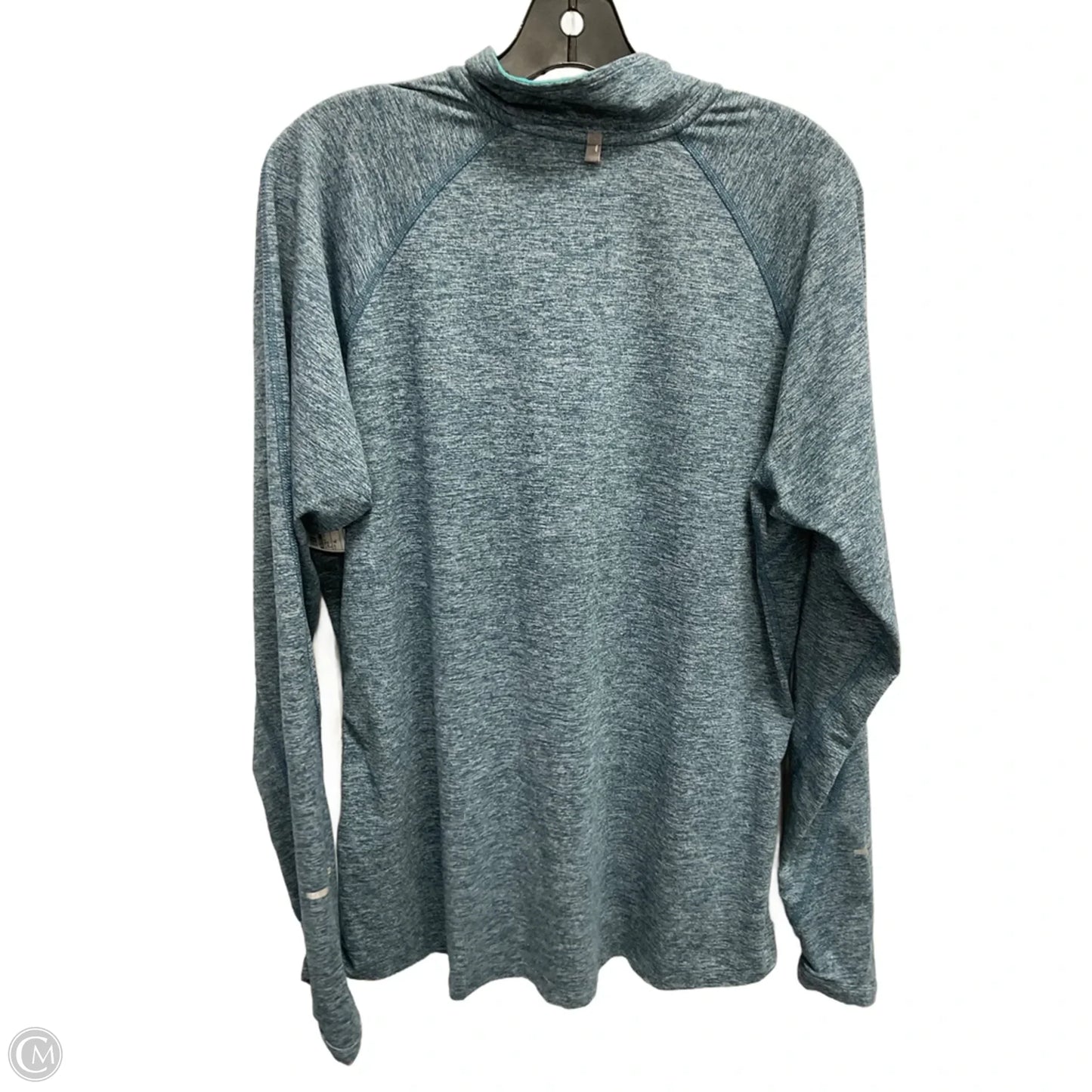 Athletic Top Long Sleeve Collar By Nike In Aqua, Size: Xl