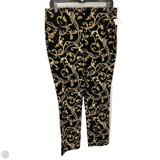 Pants Leggings By Chicos In Black & Gold, Size: S