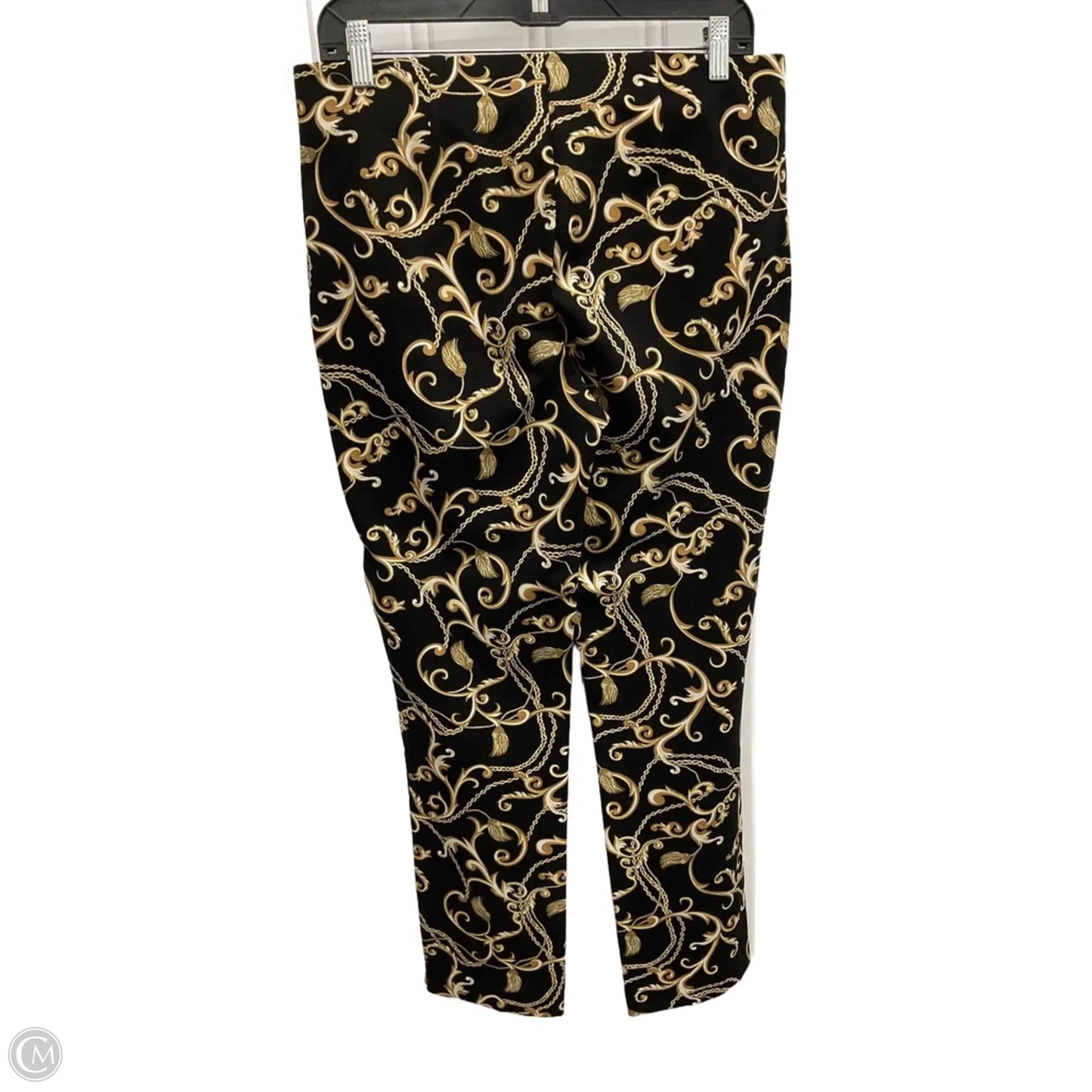 Pants Leggings By Chicos In Black & Gold, Size: S