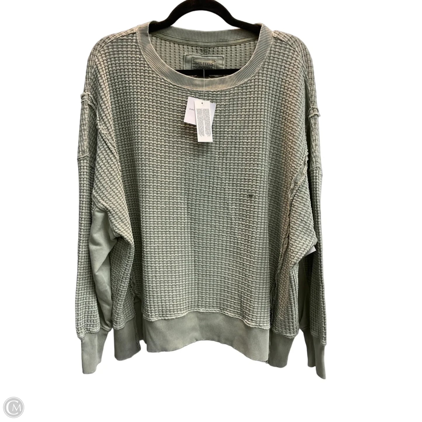 Sweatshirt Crewneck By American Eagle In Green, Size: Xs