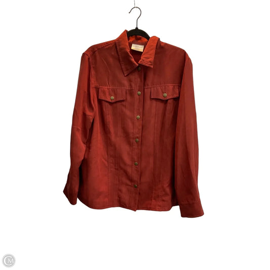 Blouse Long Sleeve By Alfred Dunner In Orange, Size: 16