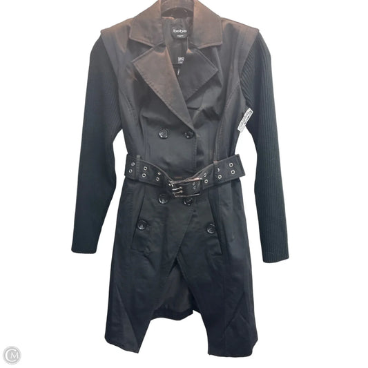 Coat Trench Coat By Bebe In Black, Size: Xxs