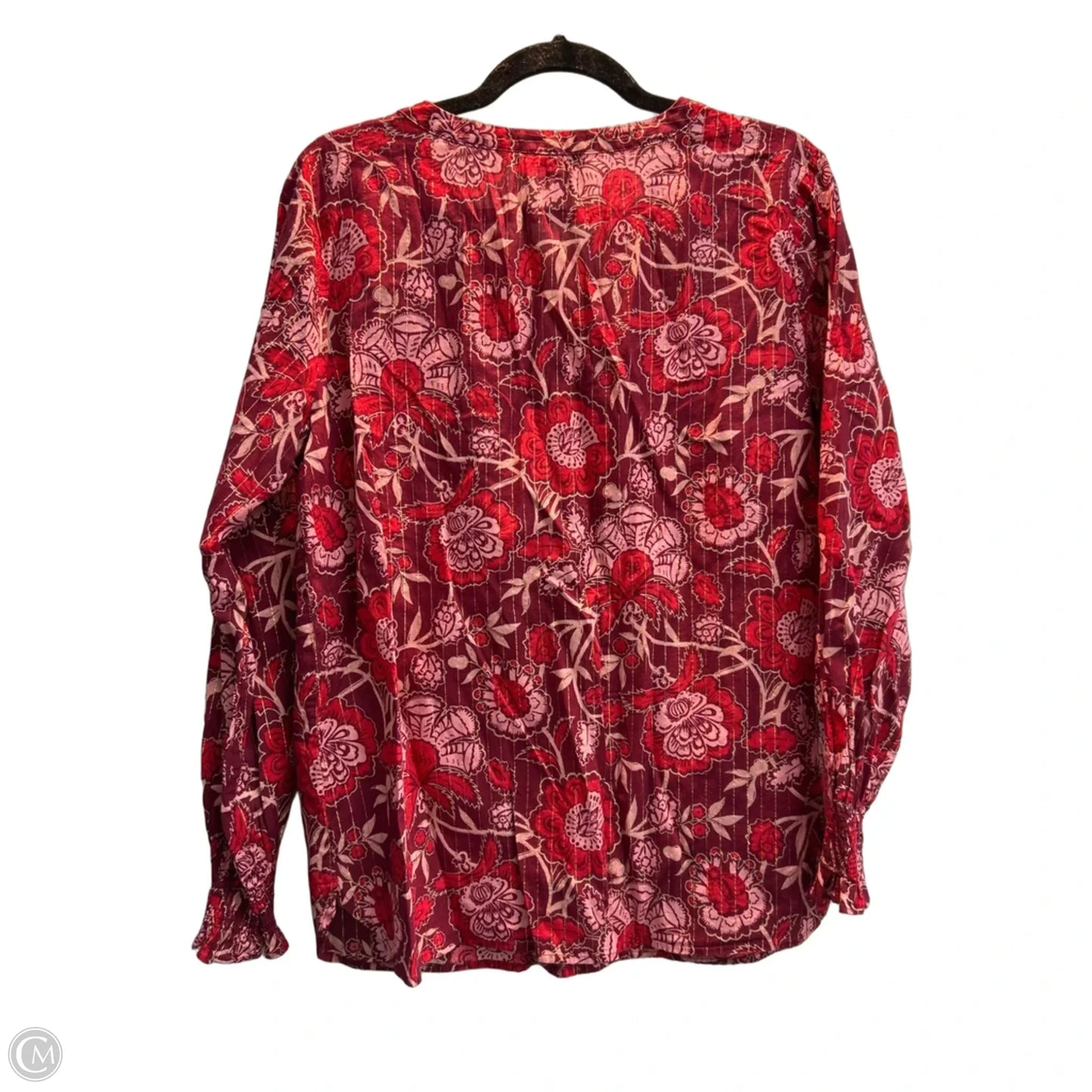 Top Long Sleeve By Talbots In Floral Print, Size: L