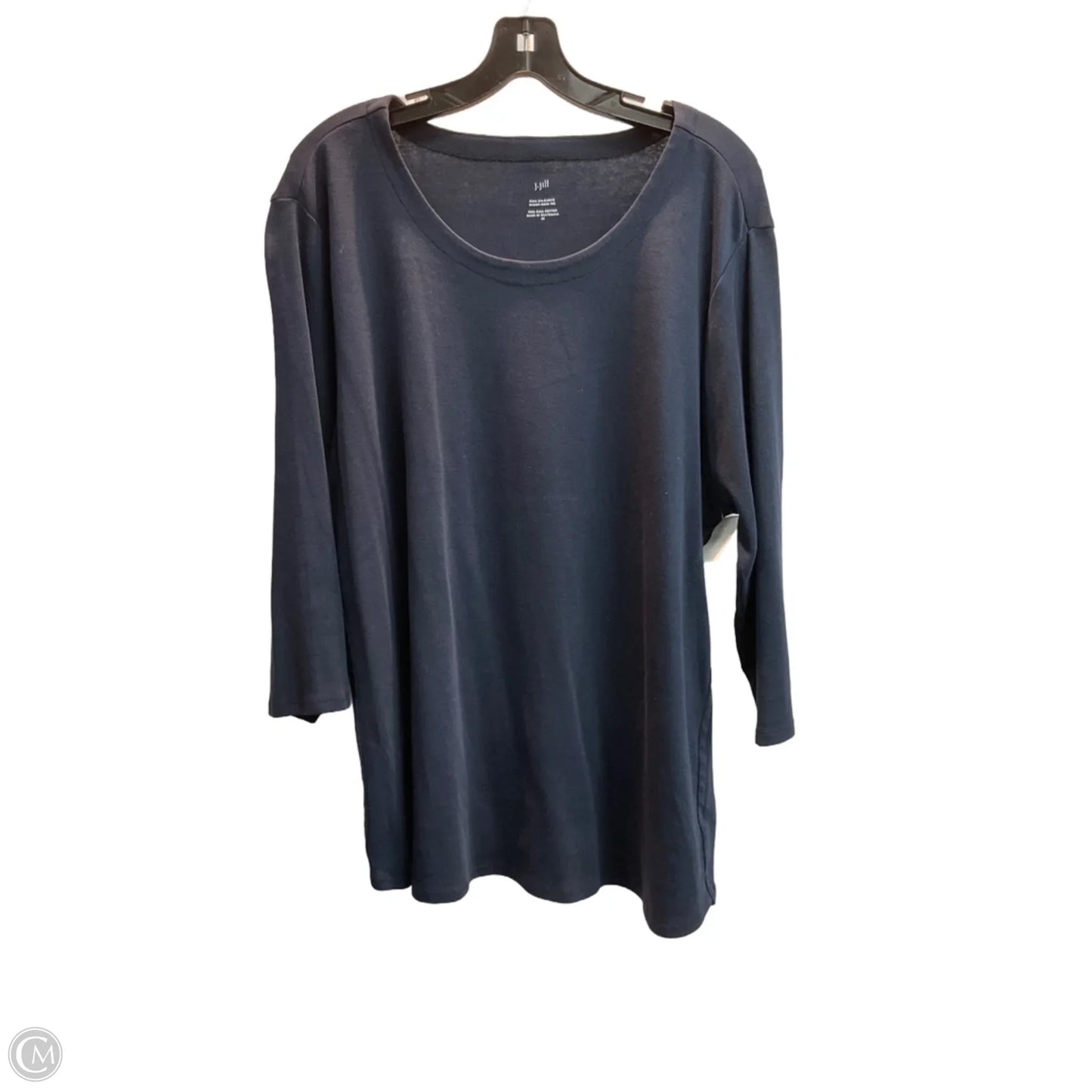 Top 3/4 Sleeve Basic By J. Jill In Navy, Size: 2x