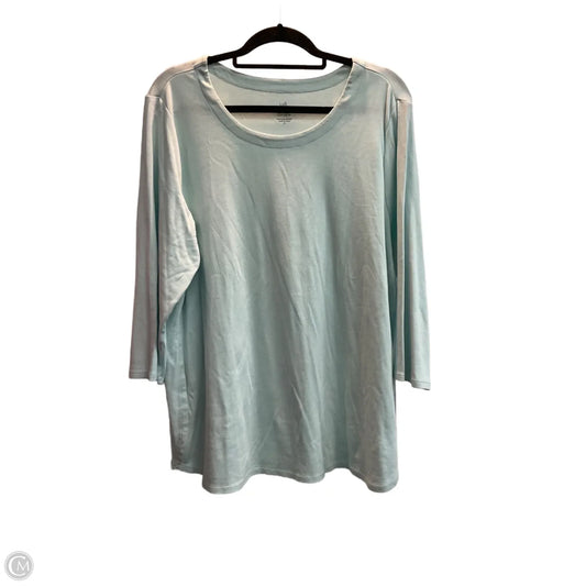 Top 3/4 Sleeve By J. Jill In Aqua, Size: 2x