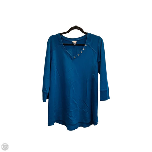 Top 3/4 Sleeve By Chicos In Blue, Size: Xxl