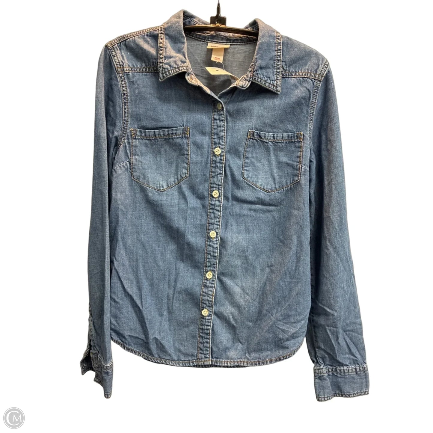 Top Long Sleeve By Mossimo In Blue, Size: M