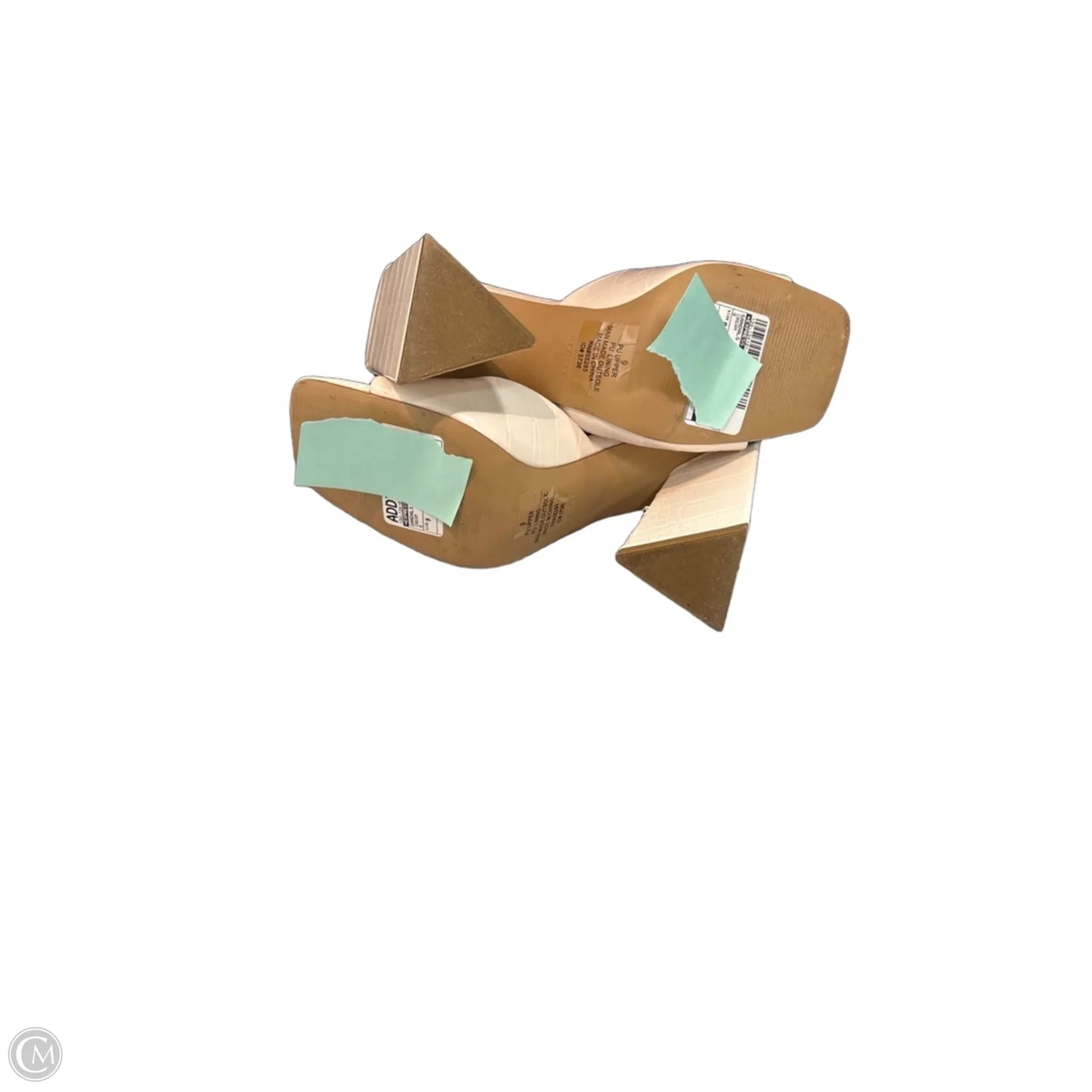 Sandals Heels Block By Express In Cream, Size: 9