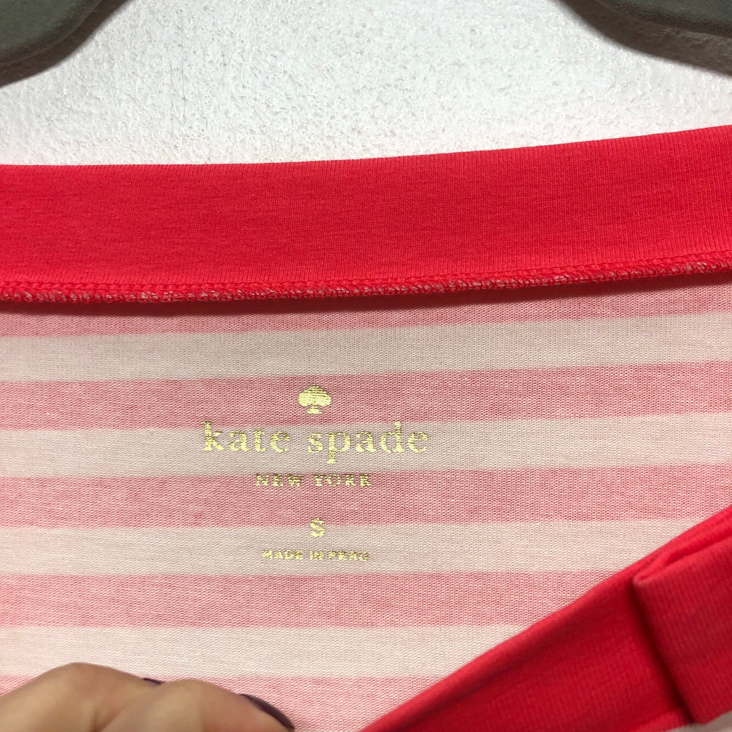 Top Ls Designer By Kate Spade In Red & White, Size:S