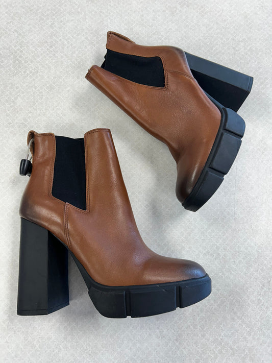 BOOTS ANKLE HEELS by STEVE MADDEN In BROWN, Size: 8.5