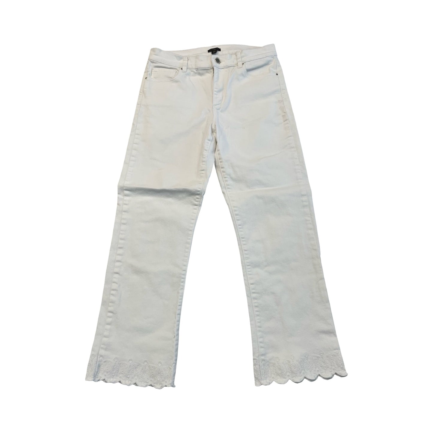 Jeans Cropped By Ann Taylor In White, Size:6