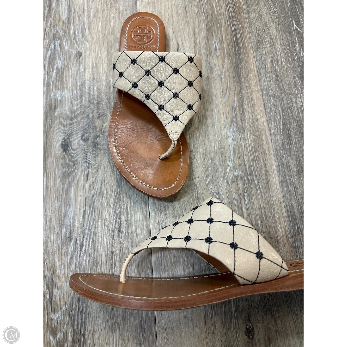 Sandals Designer By Tory Burch In Cream, Size: 8.5