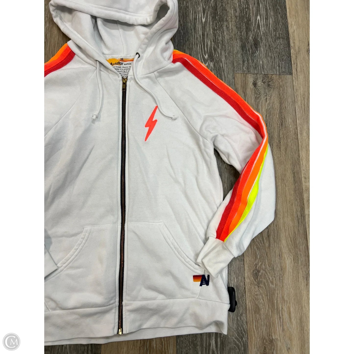 Sweatshirt Hoodie By Aviator Nation In White, Size: M