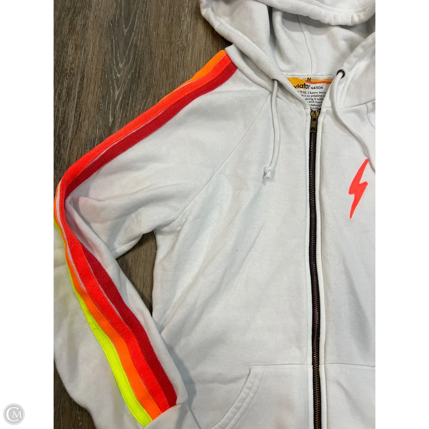 Sweatshirt Hoodie By Aviator Nation In White, Size: M