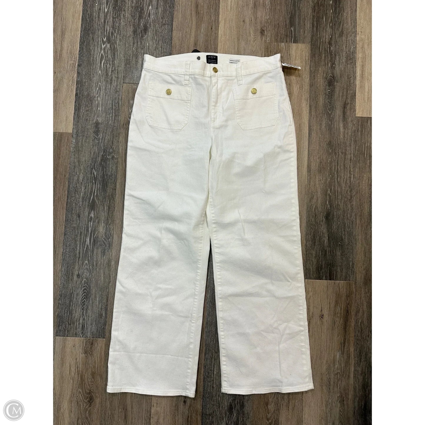 Jeans Straight By J. Crew In White Denim, Size: 14