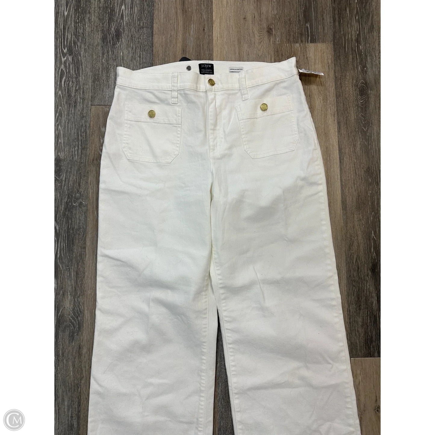 Jeans Straight By J. Crew In White Denim, Size: 14