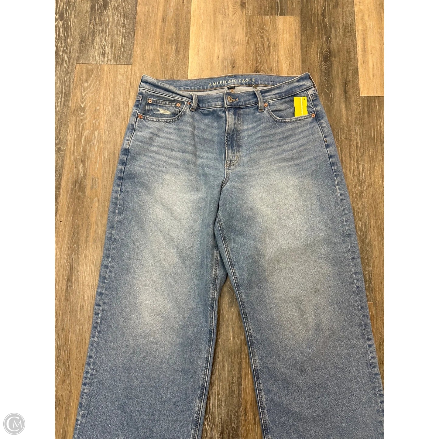 Jeans Wide Leg By American Eagle In Blue Denim, Size: 14