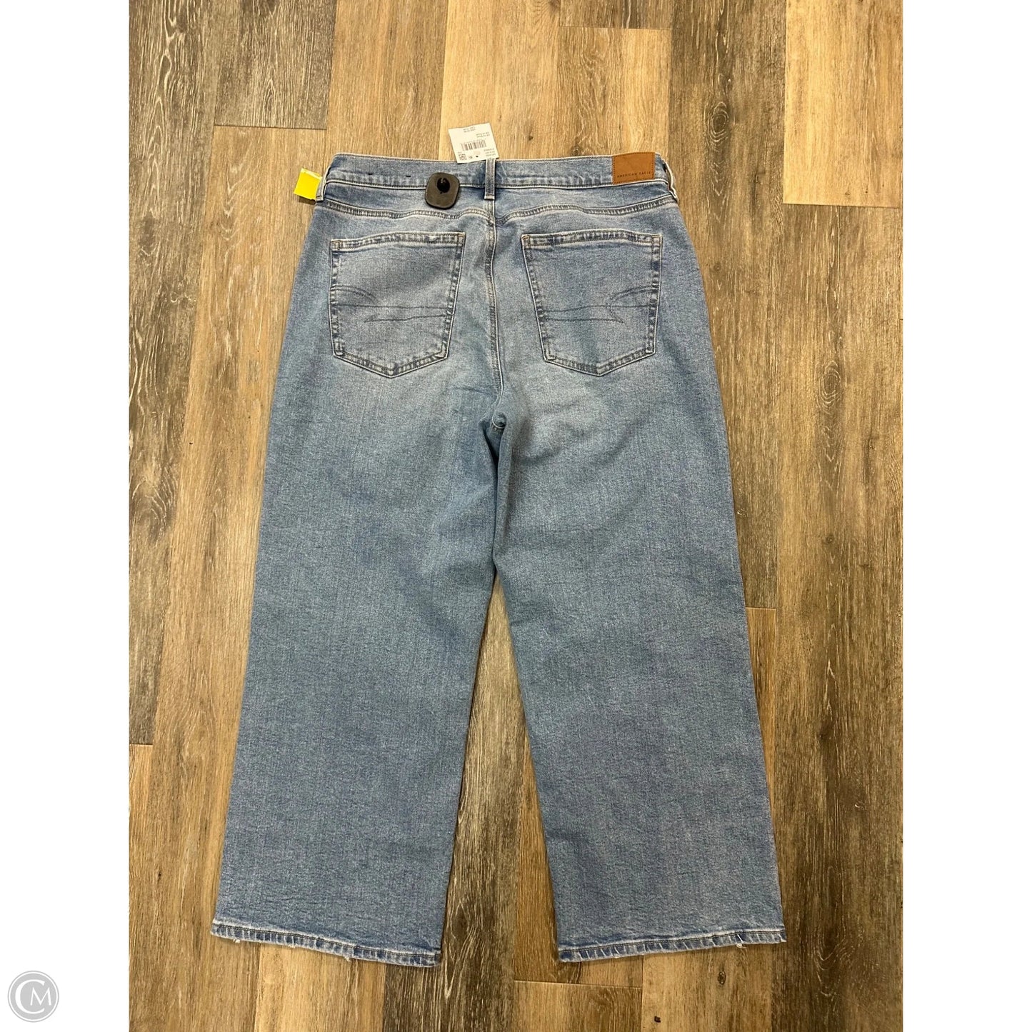 Jeans Wide Leg By American Eagle In Blue Denim, Size: 14