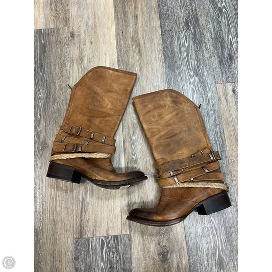 Boots Knee Heels By Freebird In Tan, Size: 9