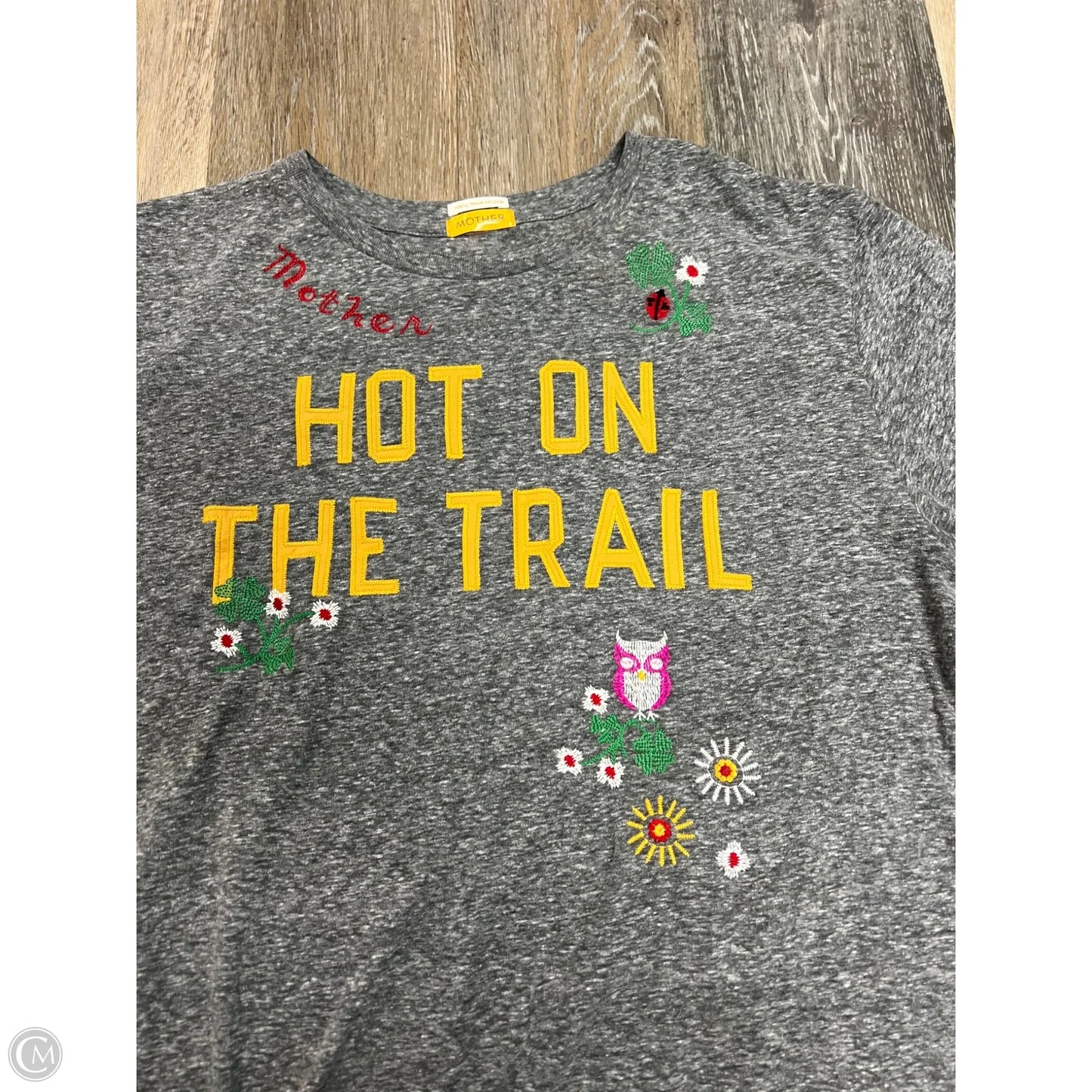 Top Short Sleeve By Mother In Grey, Size: M