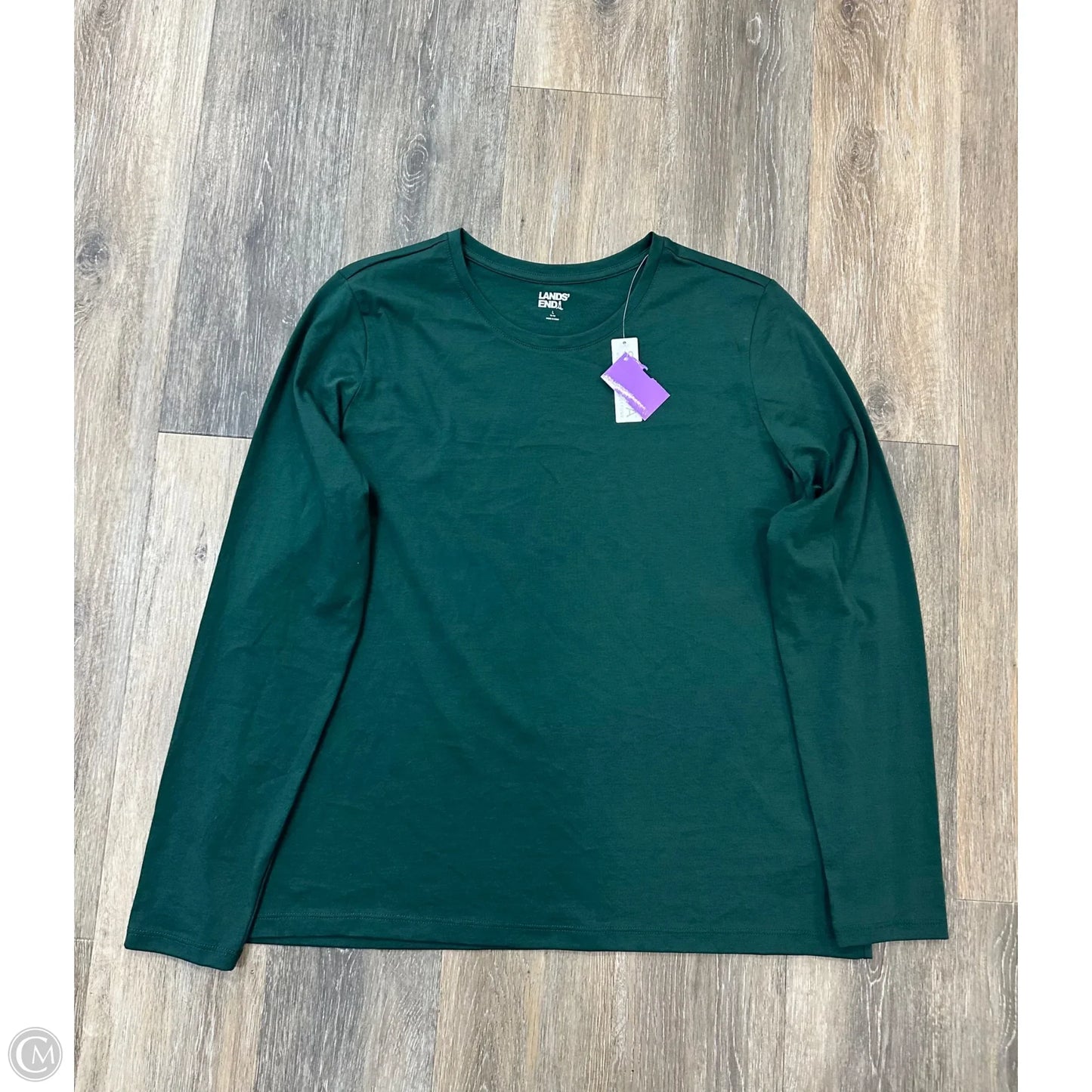 Top Long Sleeve By Lands End In Green, Size: L
