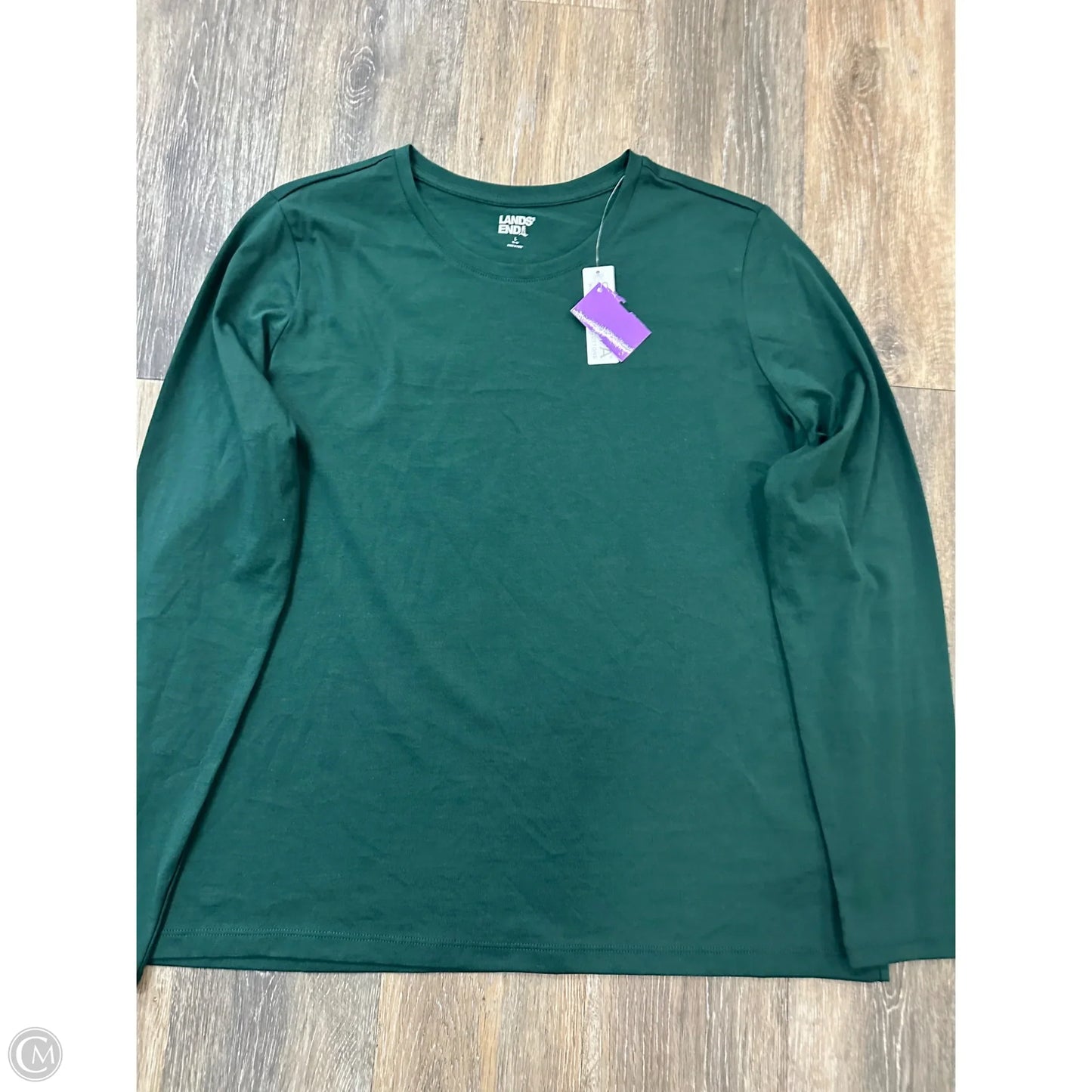 Top Long Sleeve By Lands End In Green, Size: L