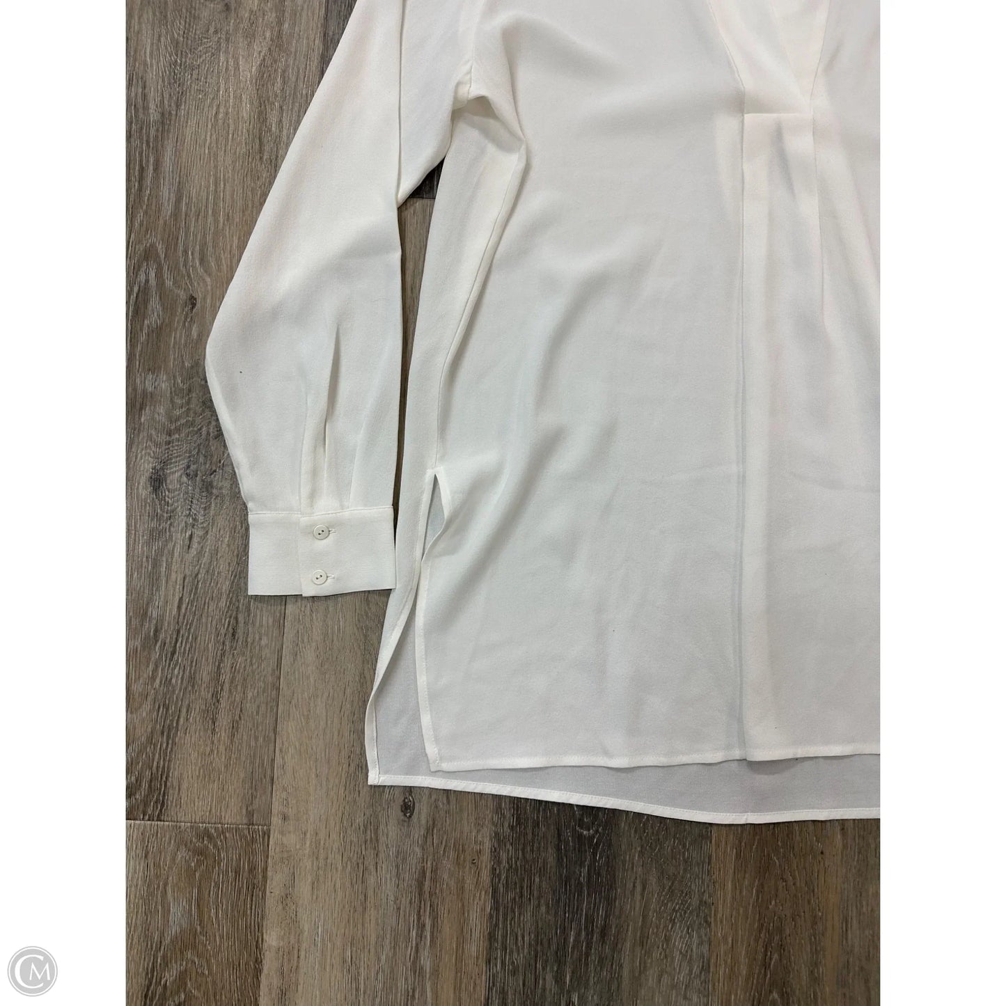 Blouse Long Sleeve By Eileen Fisher In White, Size: Xs