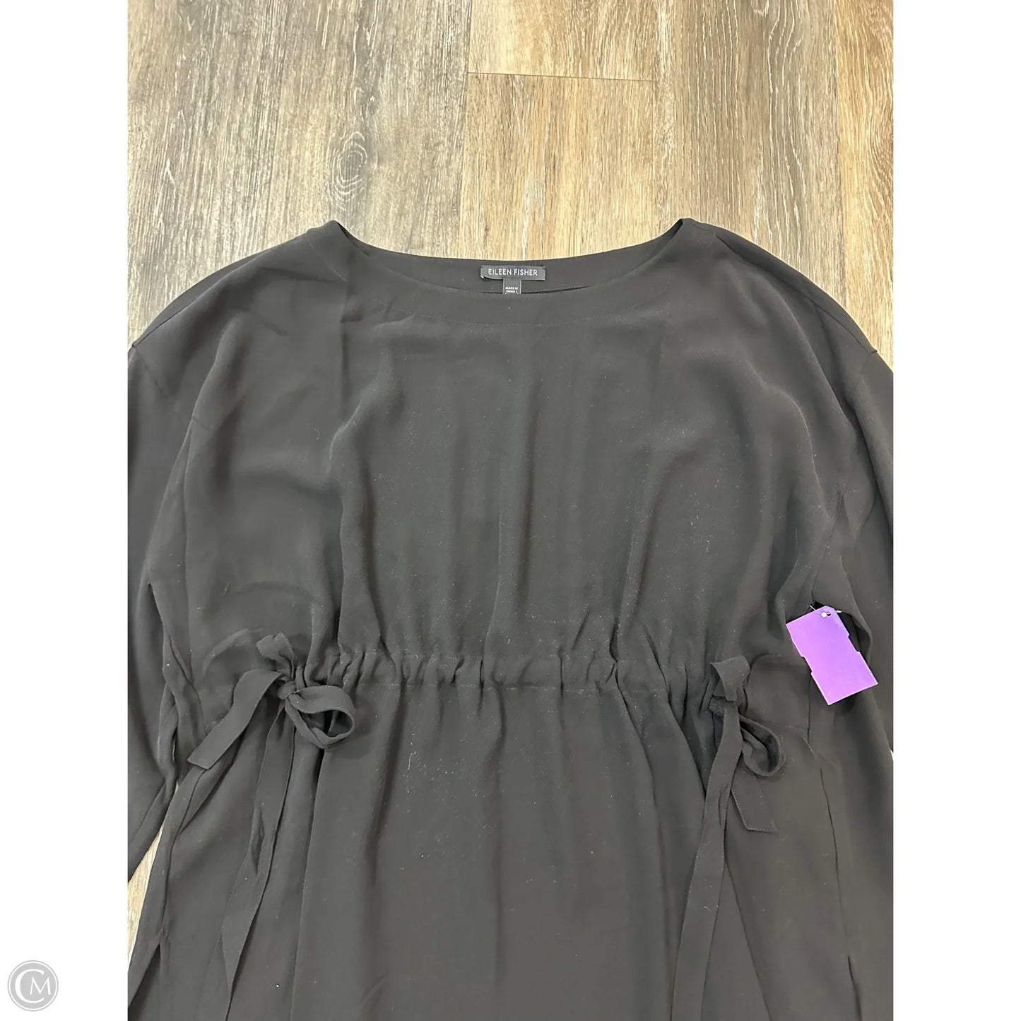 Blouse Long Sleeve By Eileen Fisher In Black, Size: M