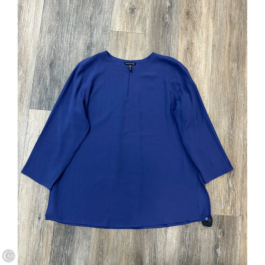 Blouse Long Sleeve By Eileen Fisher In Blue, Size: M