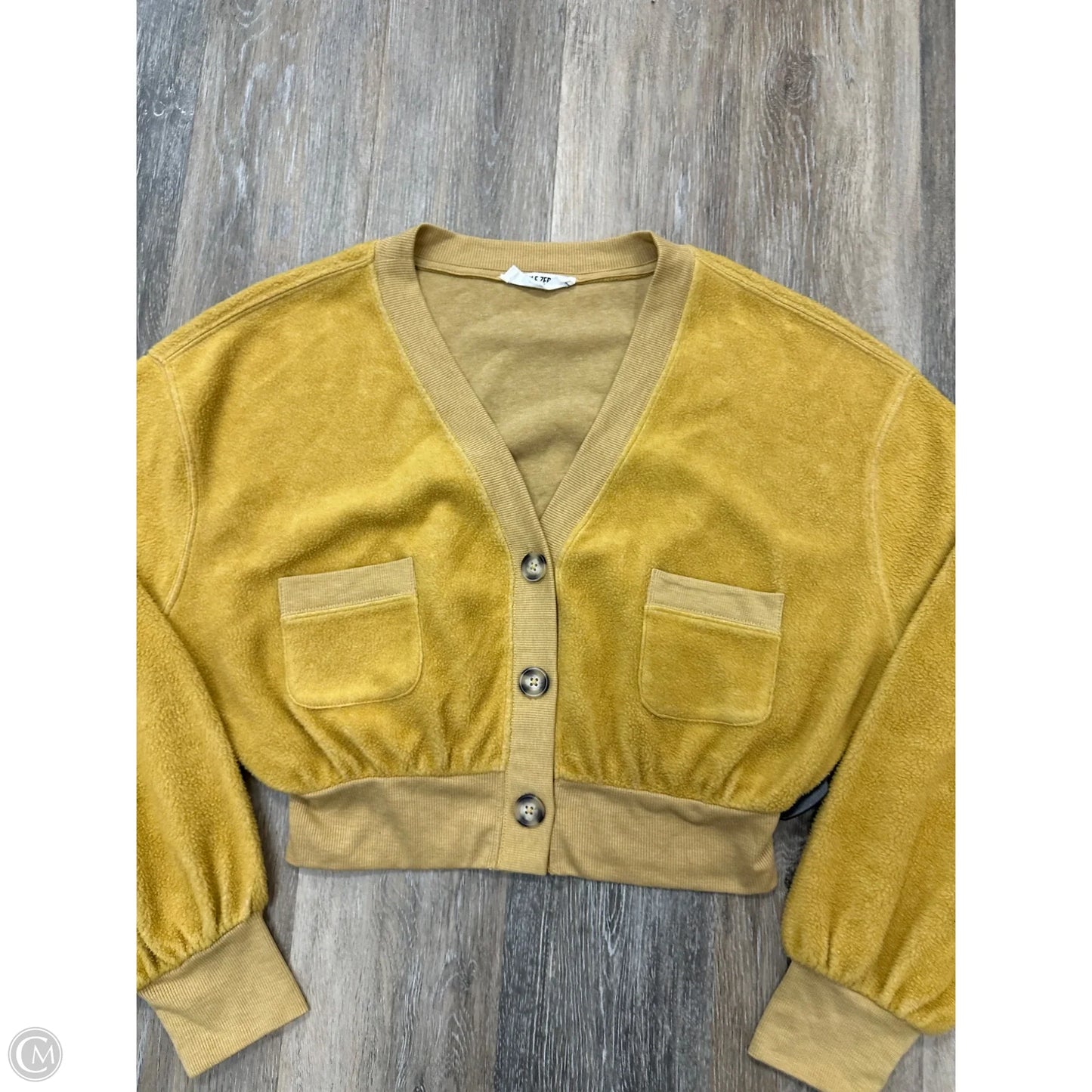 Sweater Cardigan By Double Zero In Yellow, Size: M