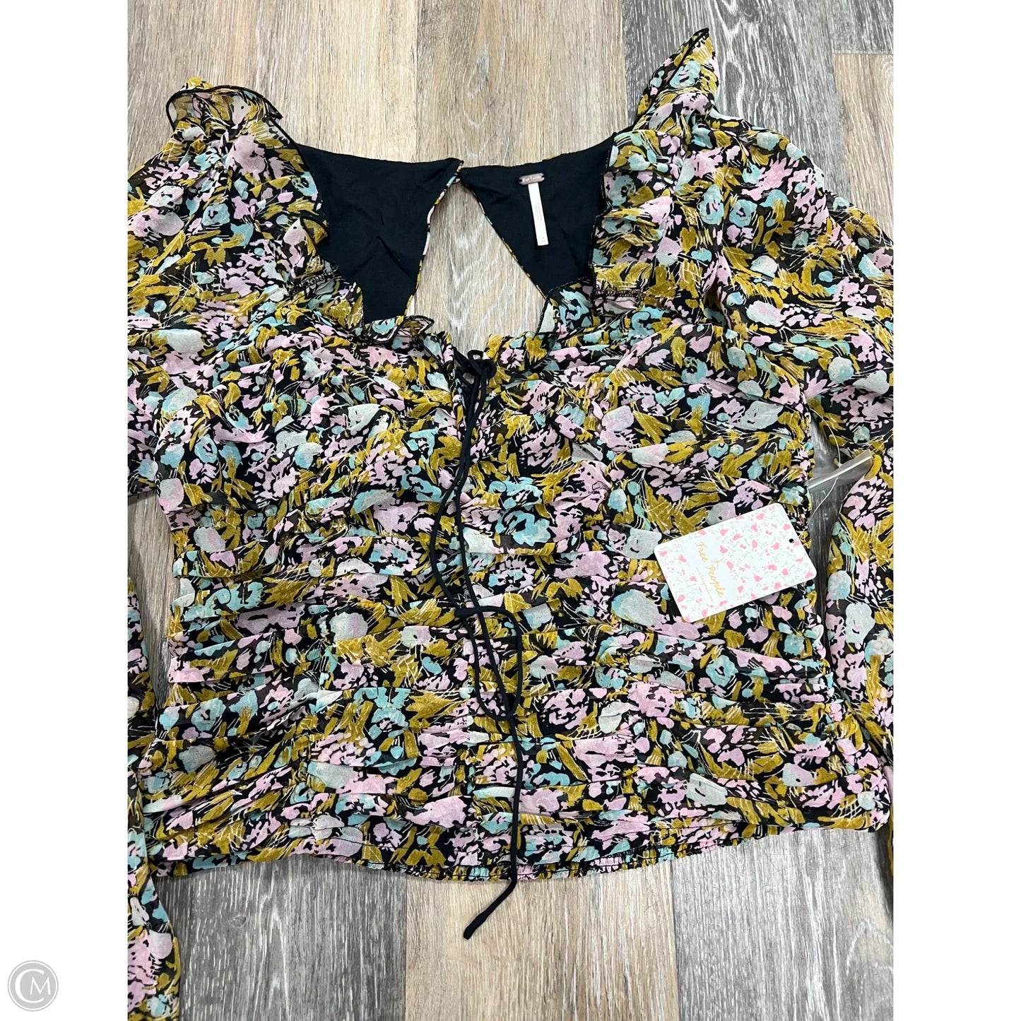 Blouse Long Sleeve By Free People In Floral Print, Size: M