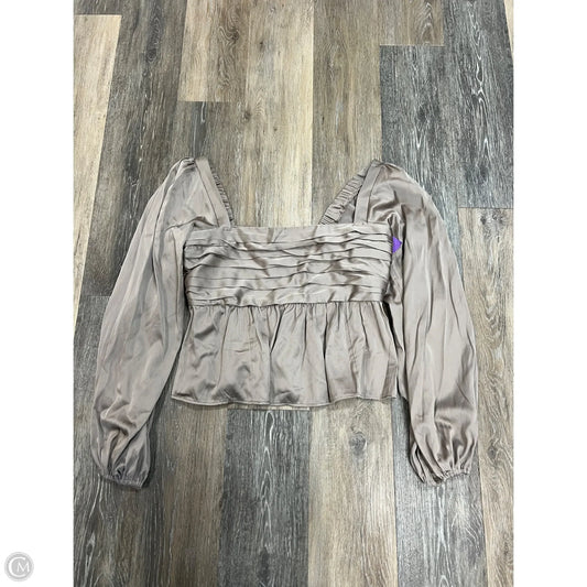 Blouse Long Sleeve By Abercrombie And Fitch In Tan, Size: L