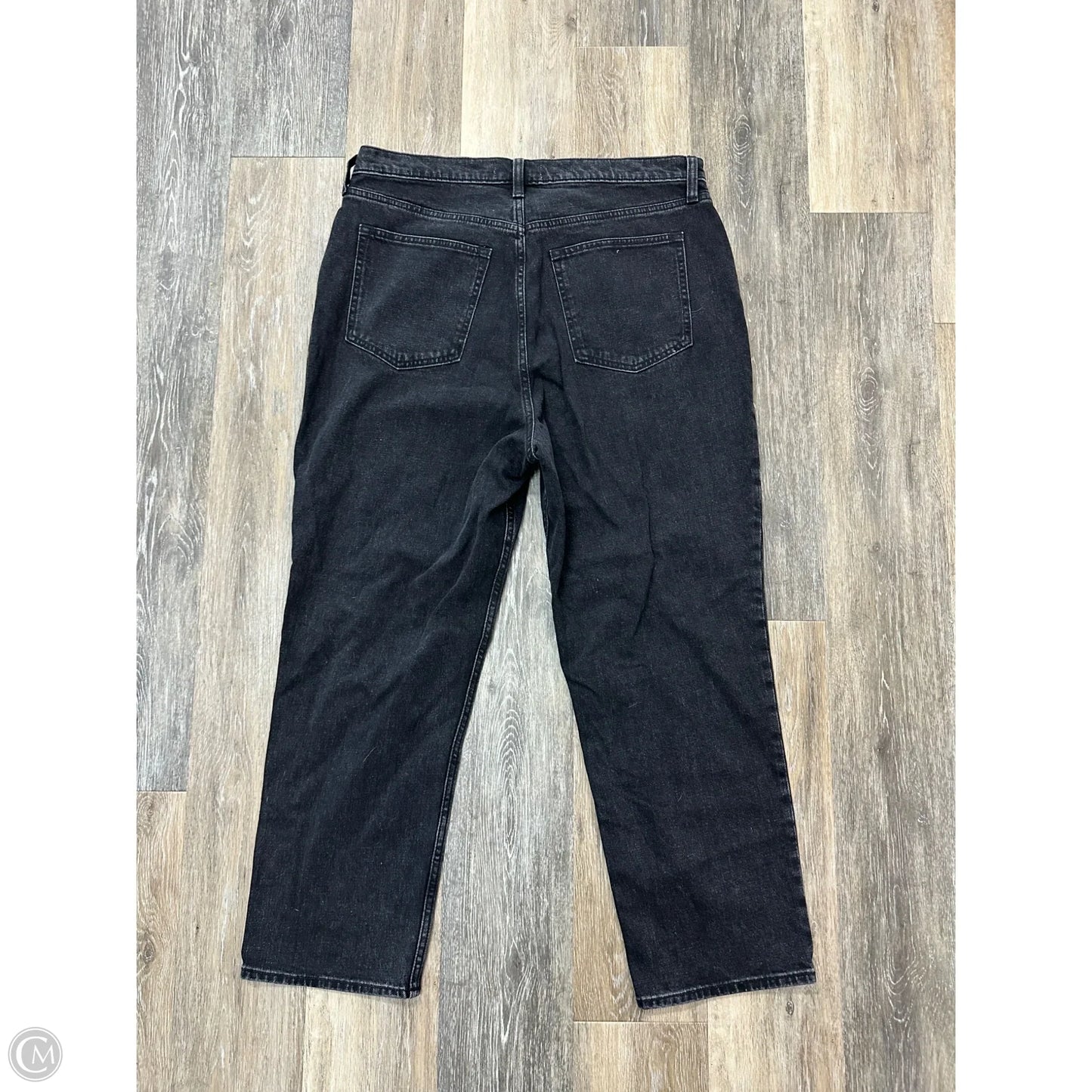 Jeans Straight By Abercrombie And Fitch In Black Denim, Size: 16
