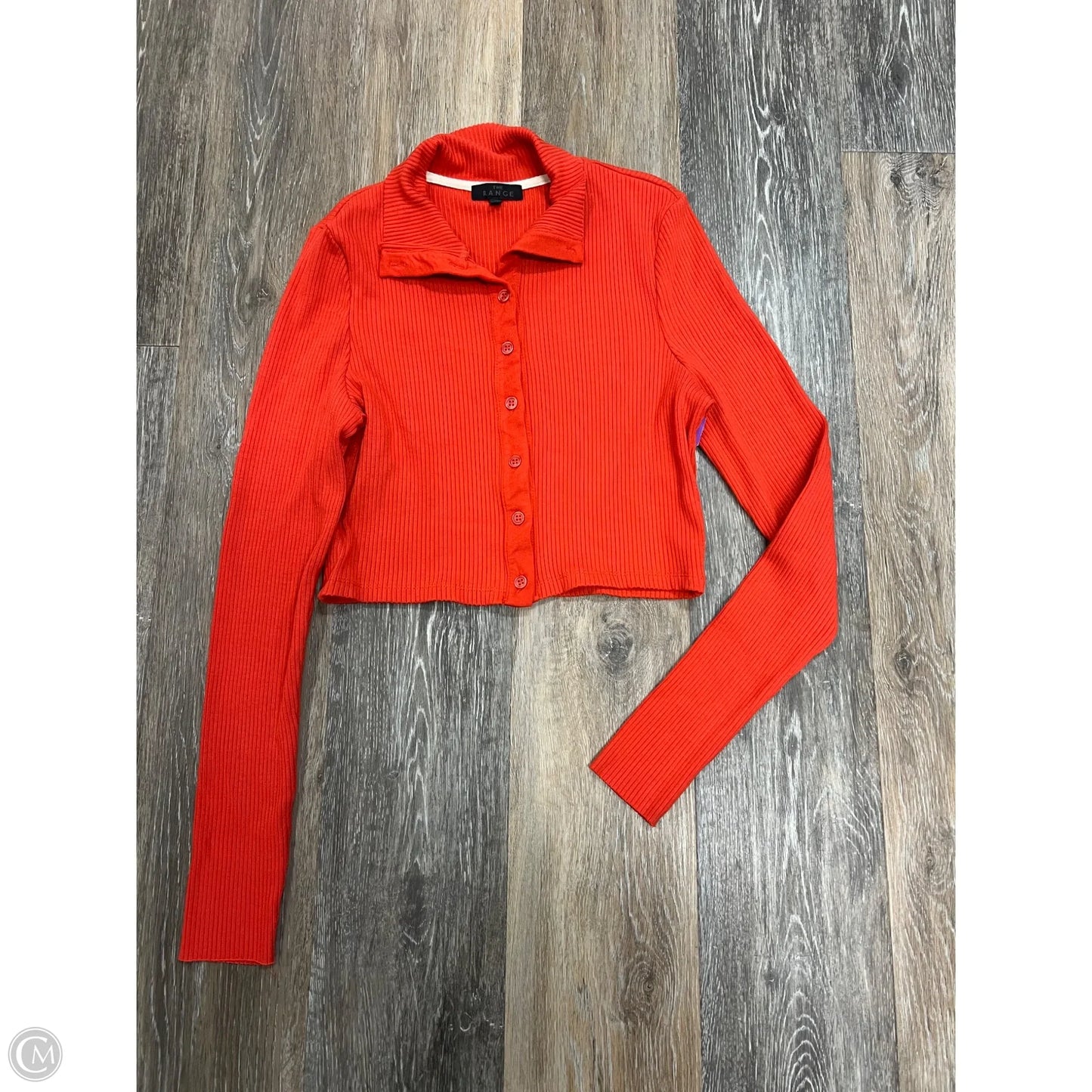 Blouse Long Sleeve By The Range In Orange, Size: L