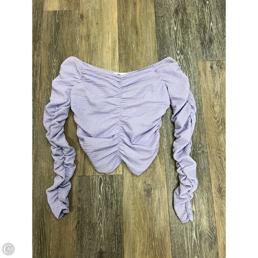 Blouse Long Sleeve By Elodie In Purple, Size: S