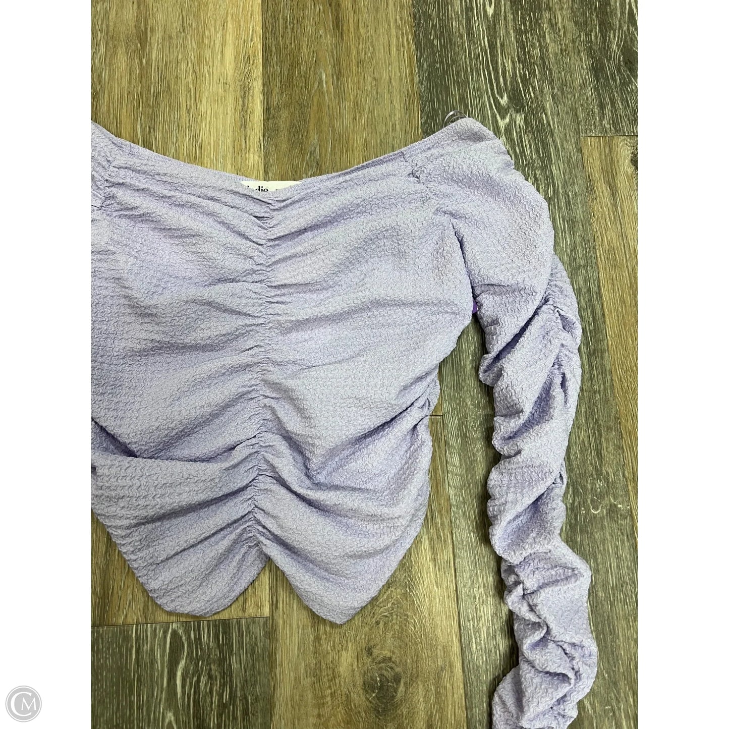 Blouse Long Sleeve By Elodie In Purple, Size: S
