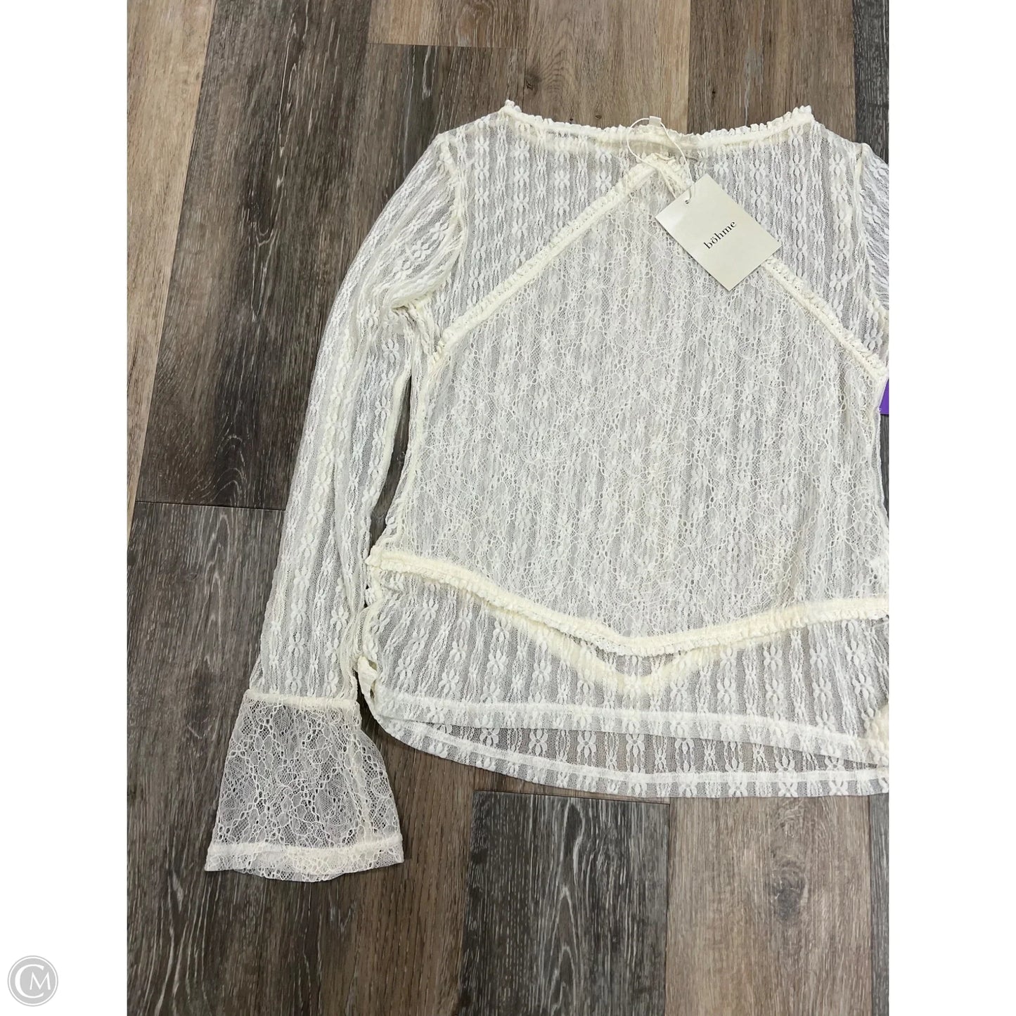 Blouse Long Sleeve By Bohme In White, Size: Xl