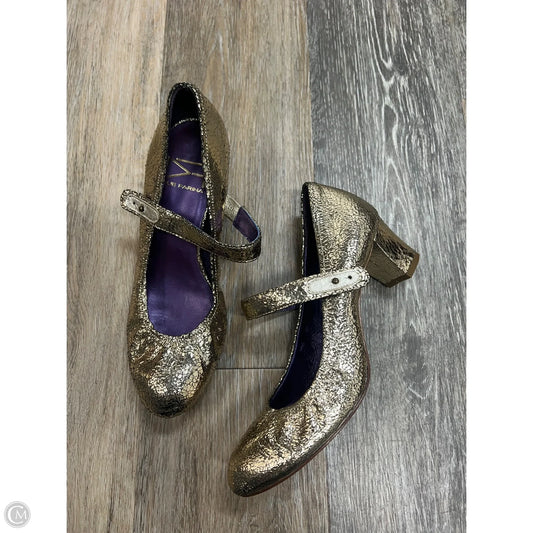 Shoes Heels Block By Due Farina In Gold, Size: 7.5