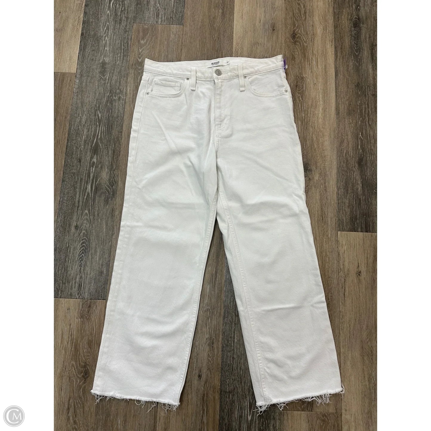 Jeans Straight By Hudson In White Denim, Size: 8
