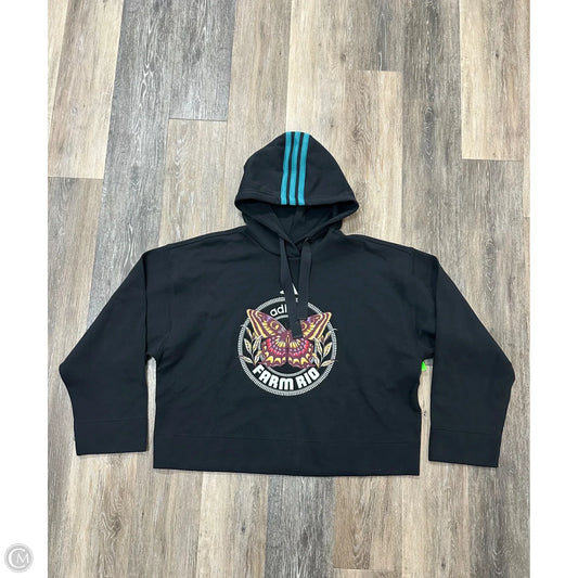 Athletic Sweatshirt Hoodie By Adidas In Black, Size: L