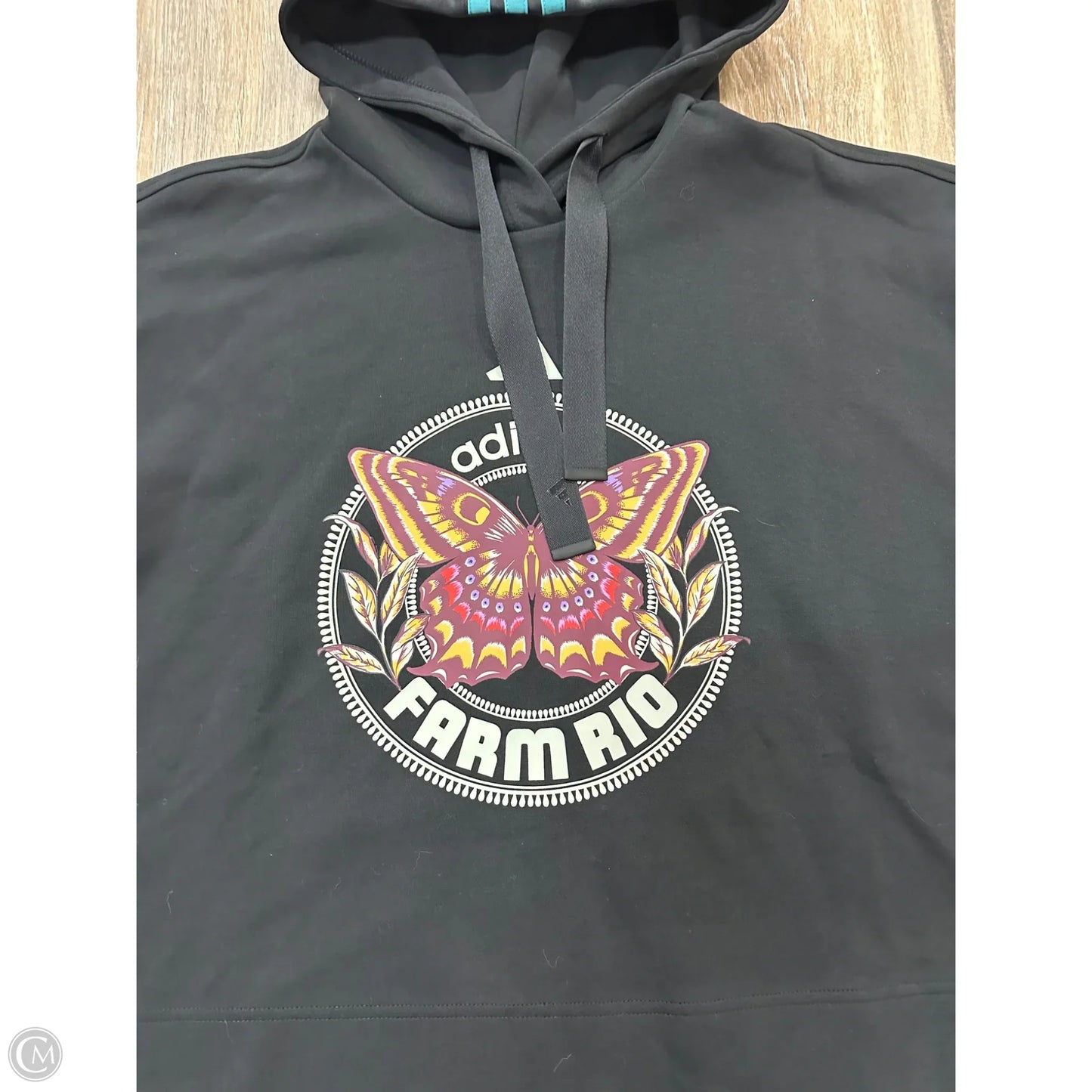 Athletic Sweatshirt Hoodie By Adidas In Black, Size: L