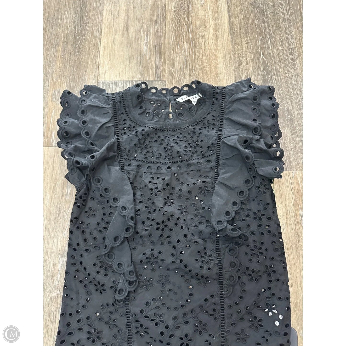 Blouse Short Sleeve By Veronica Beard In Black, Size: 0