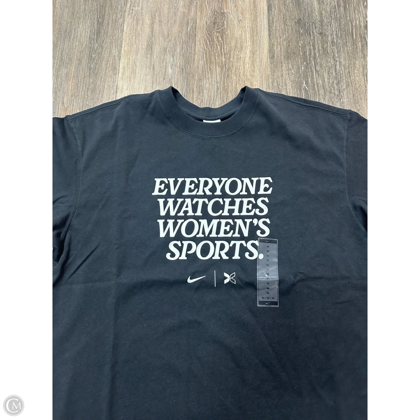Athletic Top Short Sleeve By Nike Apparel In Black, Size: M