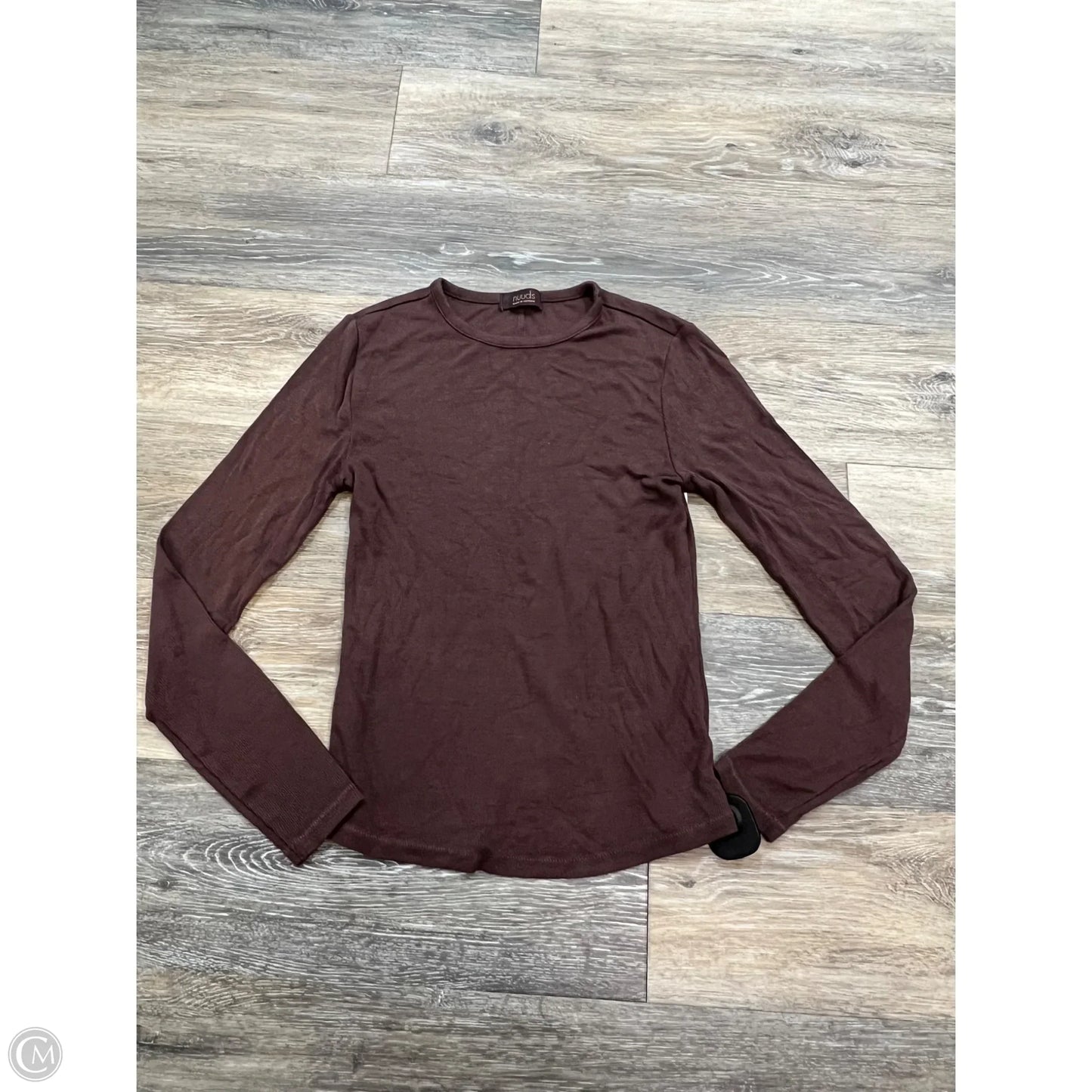Top Long Sleeve By Nuuds In Brown, Size: M