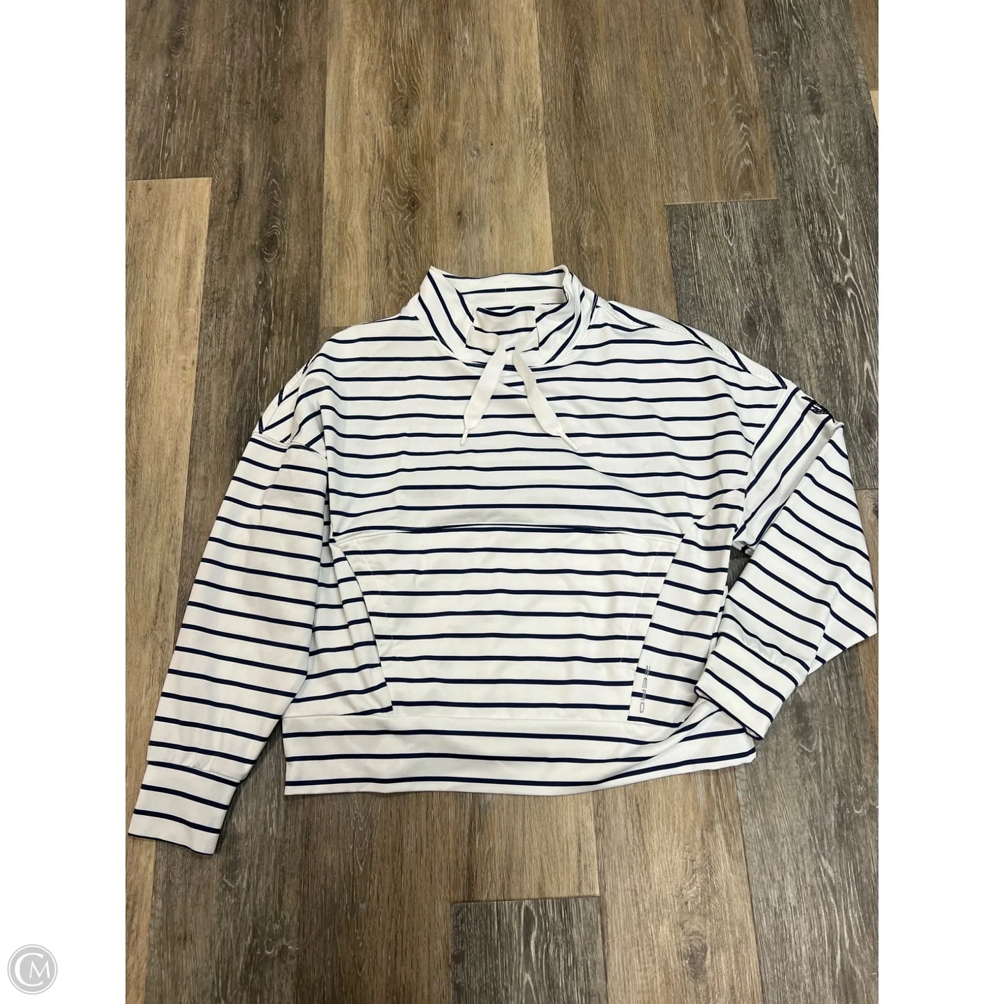 Athletic Sweatshirt Collar By Zero Restriction In Striped Pattern, Size: M