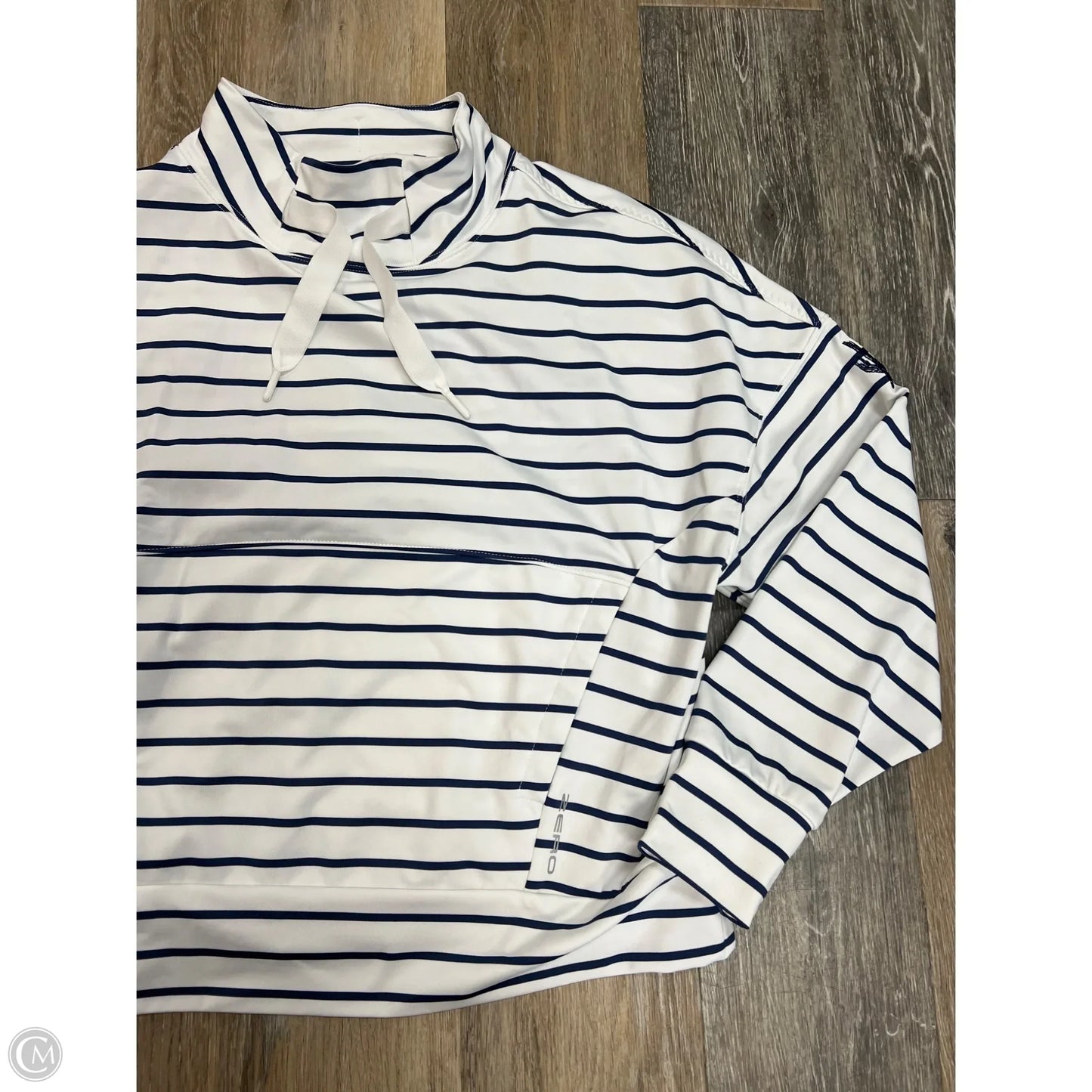Athletic Sweatshirt Collar By Zero Restriction In Striped Pattern, Size: M