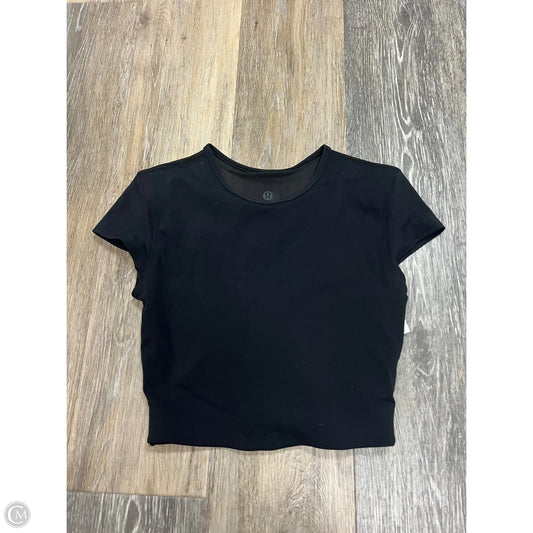 Athletic Top Short Sleeve By Lululemon In Black, Size: Xs