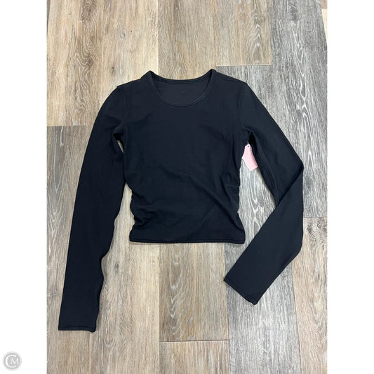 Athletic Top Long Sleeve Crewneck By Lululemon In Black, Size: 4